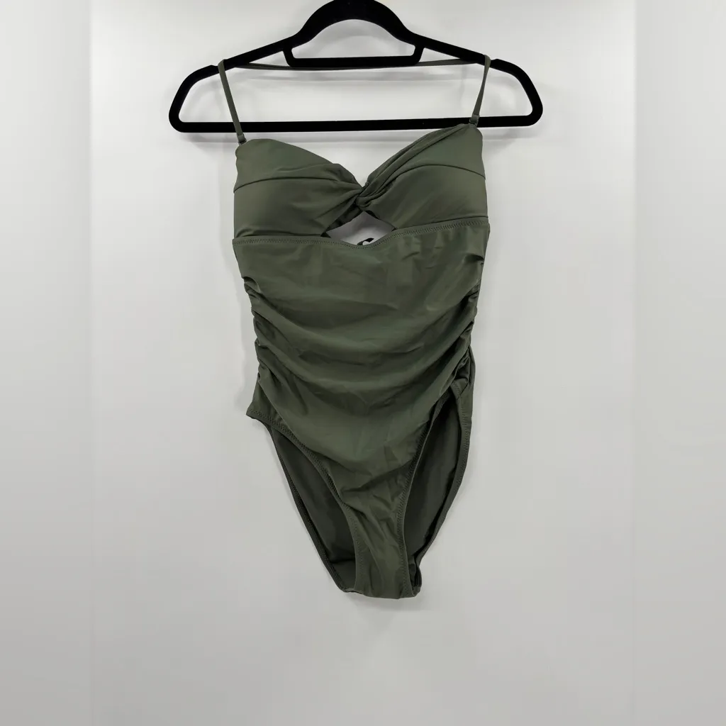 J.Crew Gemma ruched bandeau cutout one-piece - Image 4