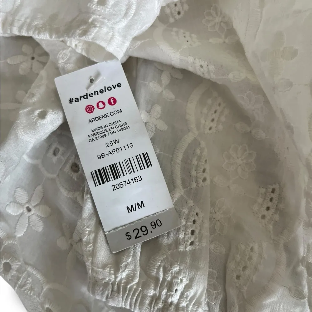 Ardene eyelet off the shoulder cropped summer top White Size M - Image 7