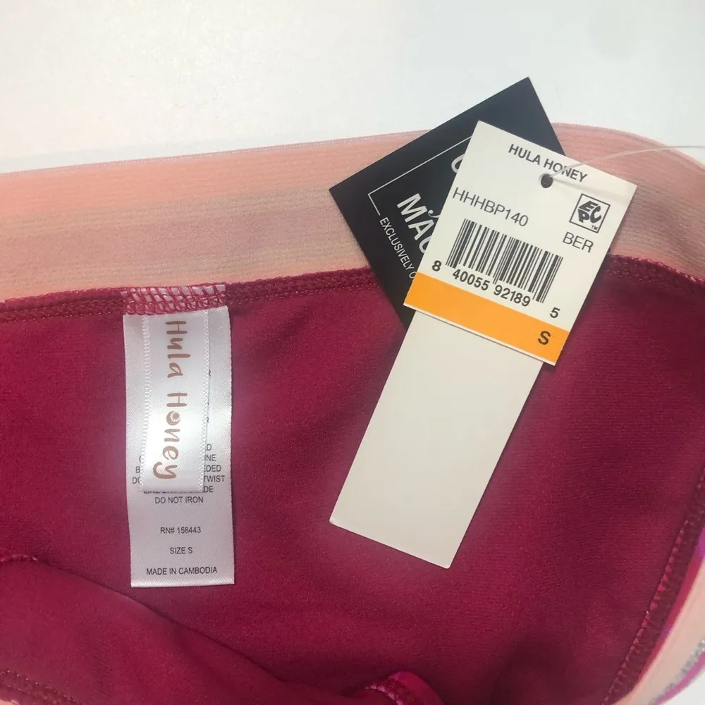 Hula Honey berry tie dye bikini swim bottom pink - Image 3