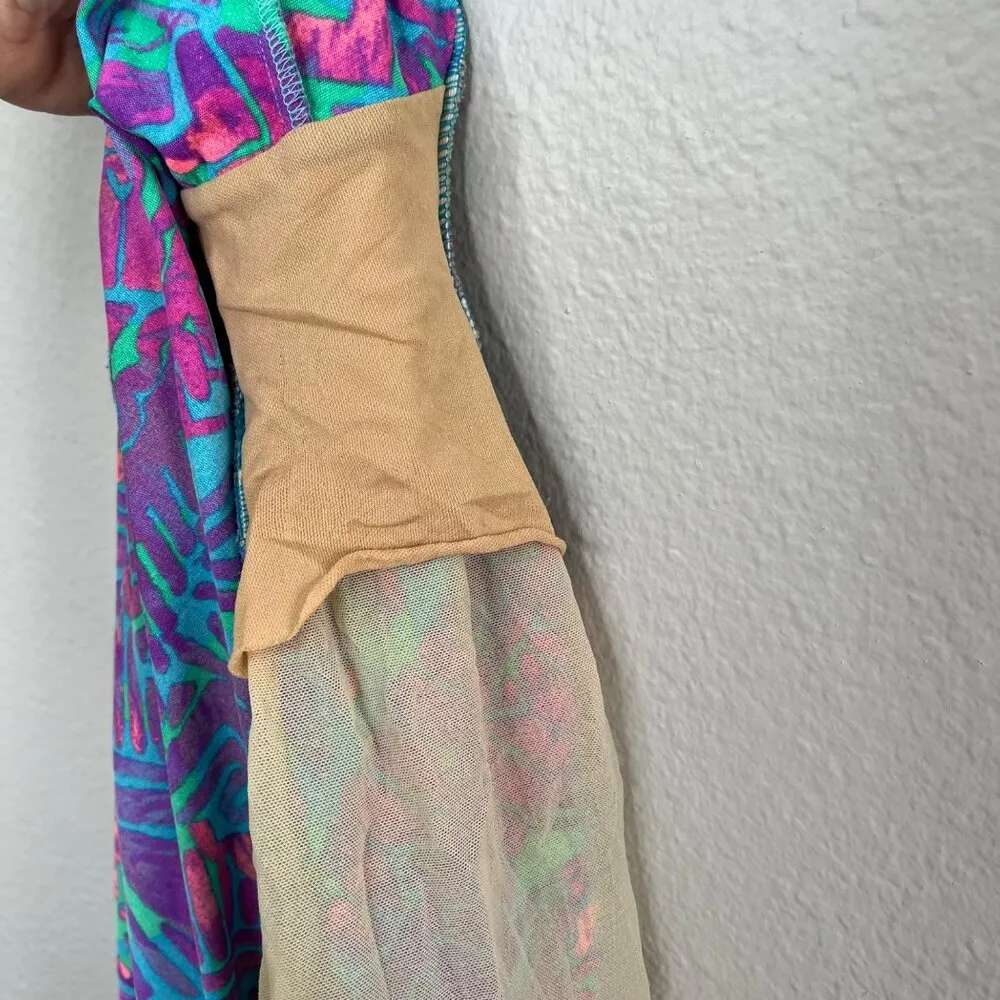 Vintage Maxine Of Hollywood One-Piece Blue Geometric V-Neck Swimsuit - Image 9