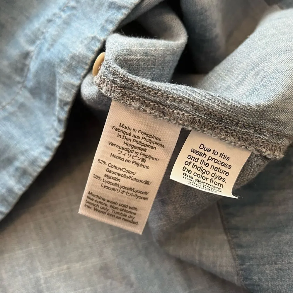 Madewell ‎ denim square neck top - Image 6