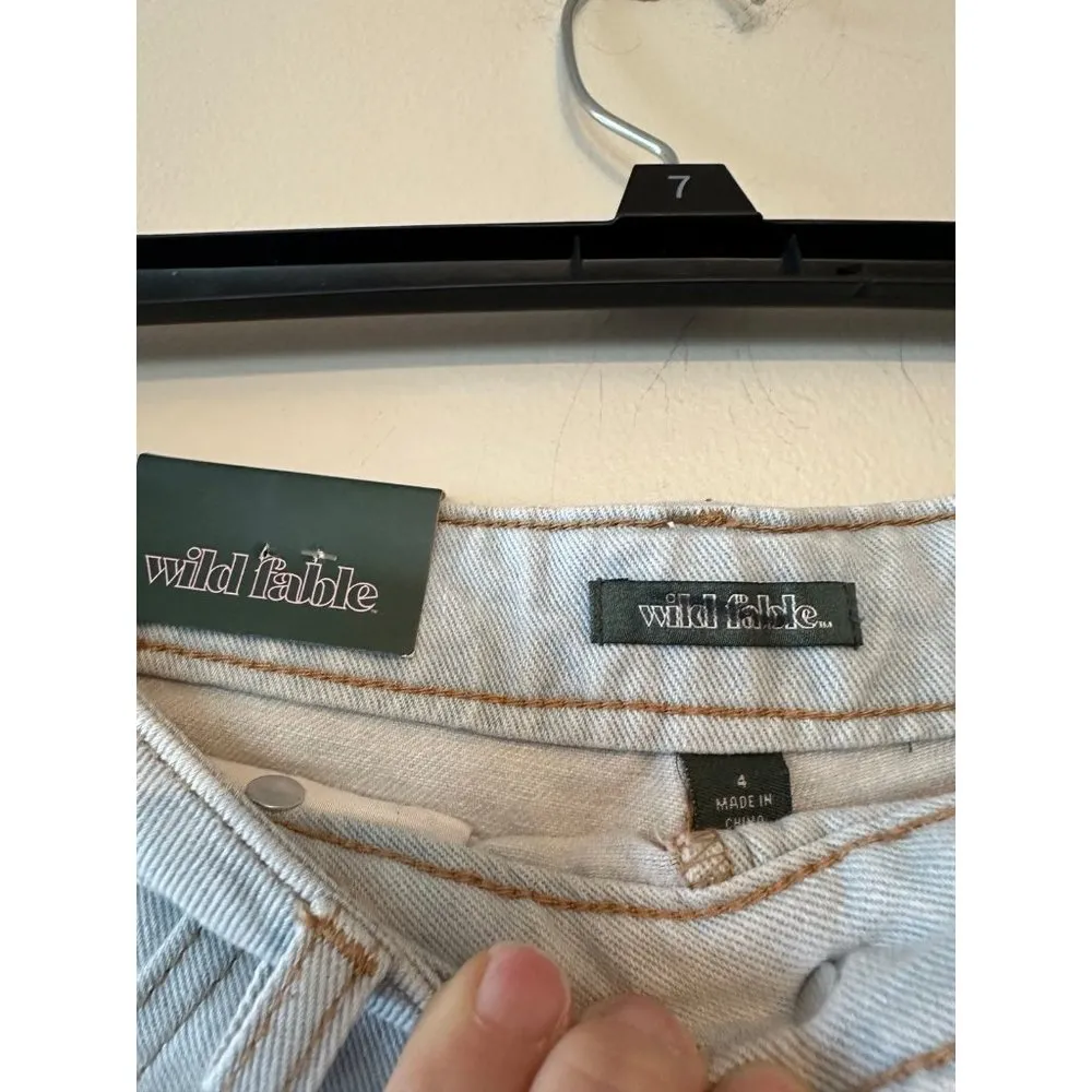 Women Super High Rise Cut Off Jean Shorts - Wild Fable - Light Wash Size 4 NWT - Image 3