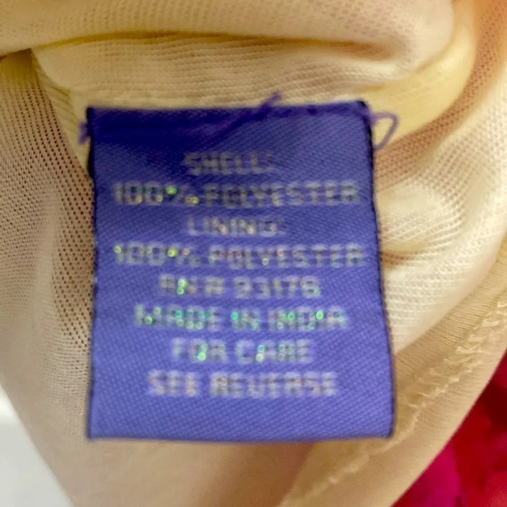 Vivienne  Tam  water color pink/beige poly sleeveless dress. Tie waist. Size M. - Image 9