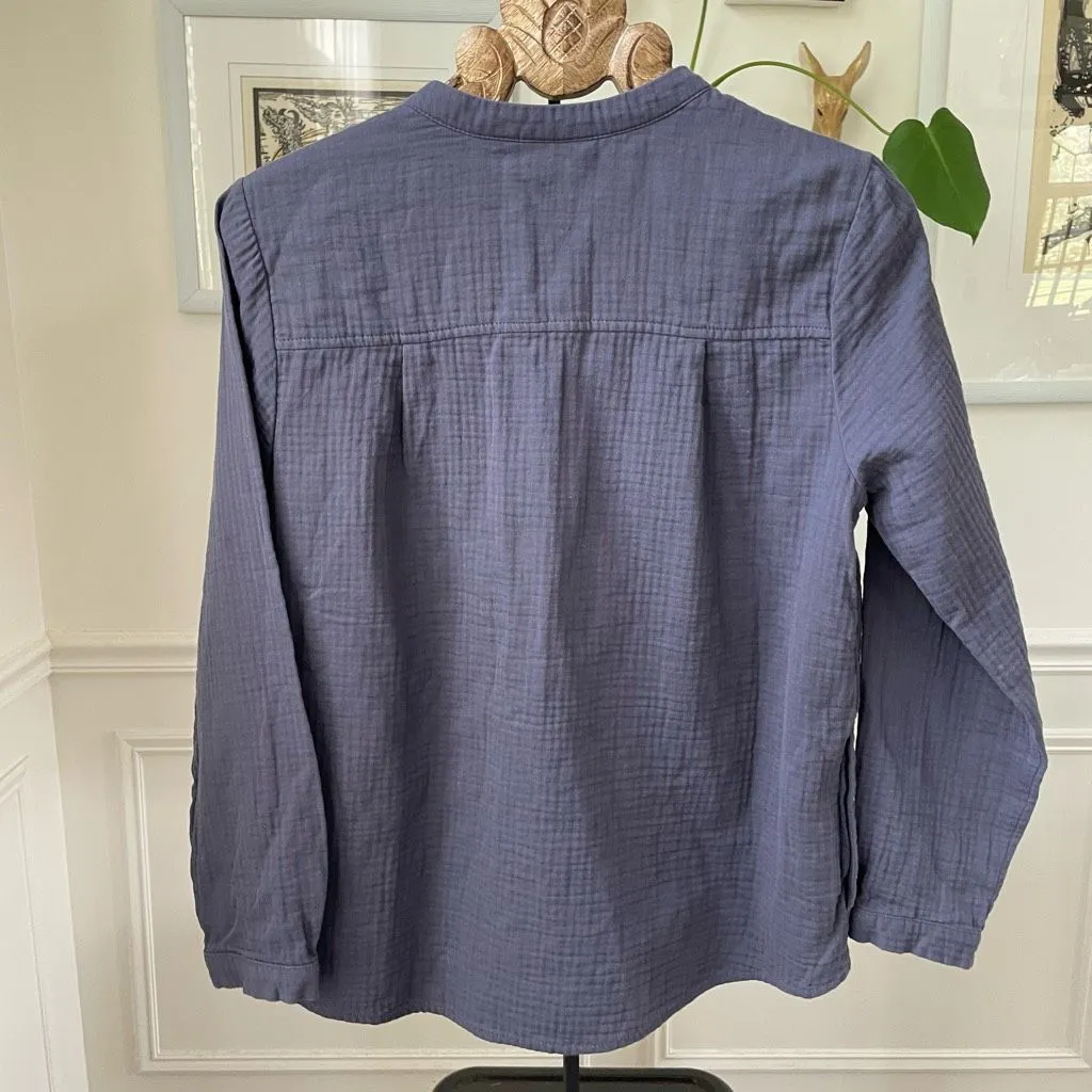QVC Joan Rivers Button Shirt Shacket Cotton Grey M - Image 5