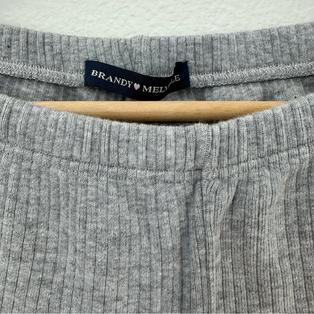 Brandy Melville Light Gray Knit Pants - Image 2