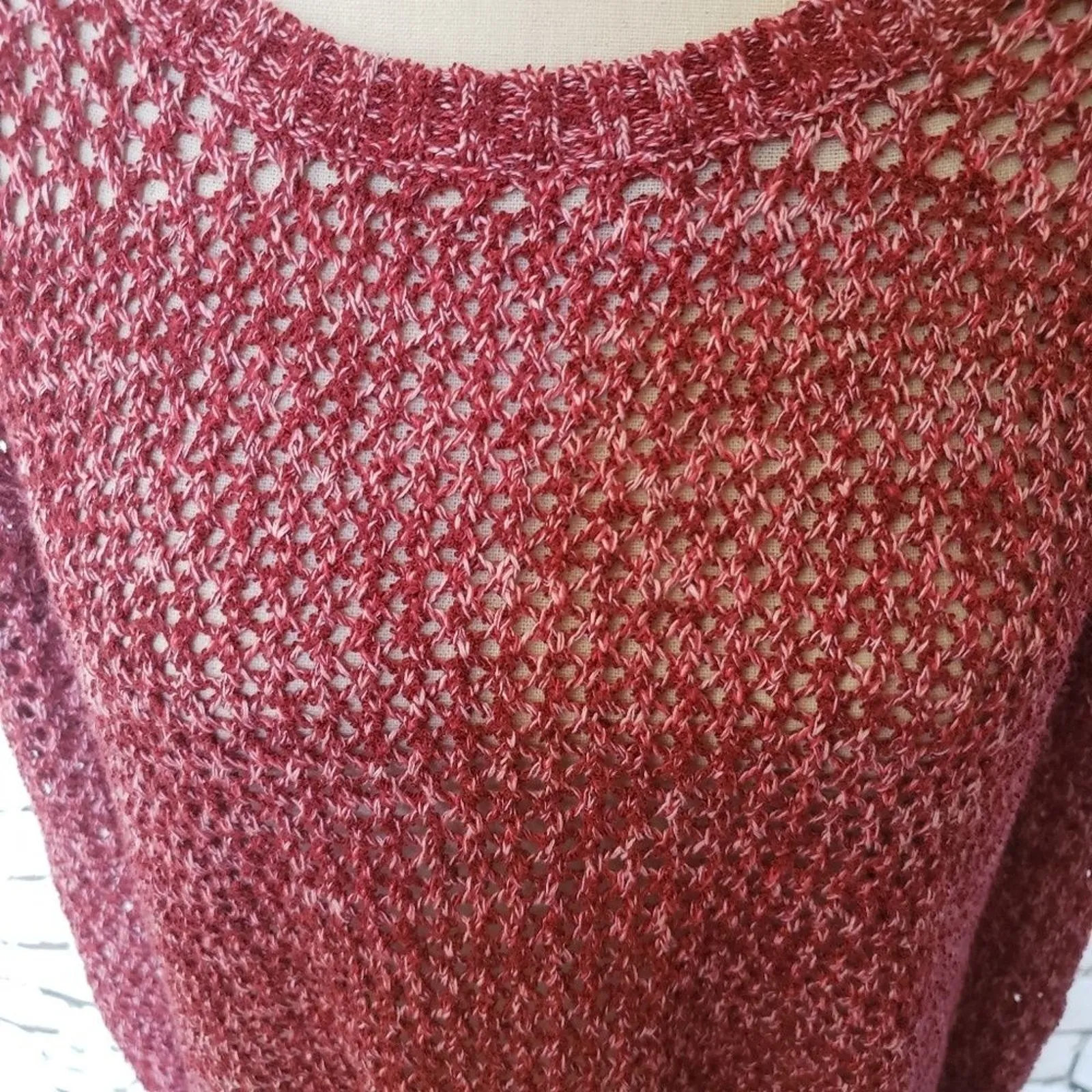 Y2K Lucky Brand Boho Womens Sweater Sz Small Open Back Festival Hippie Grunge - Image 5