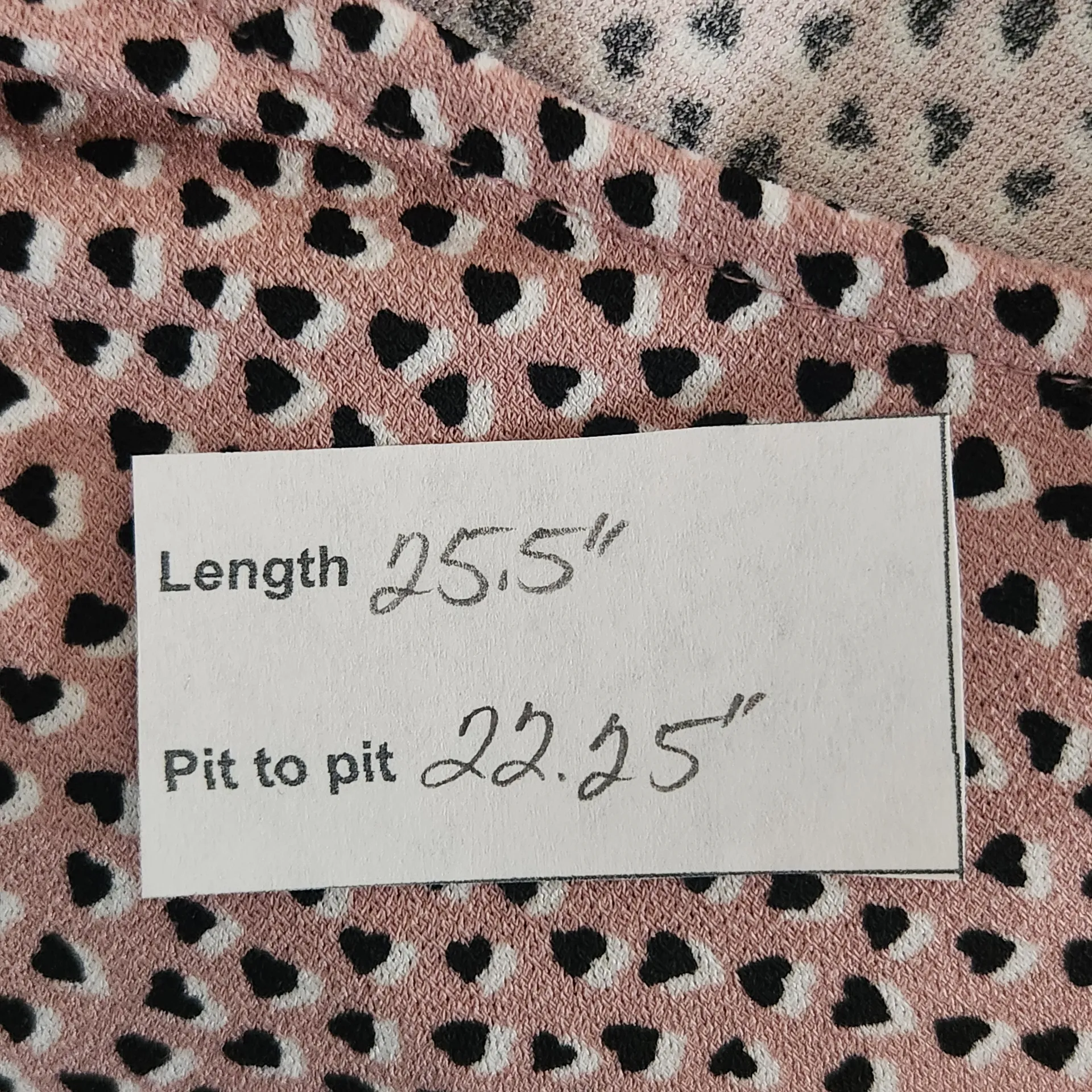 Adrianna Papell Pink Heart Print Blouse Size XL Pink and Black Blouse - Image 2