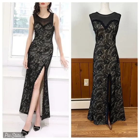 Beautiful Miusol Lace Overlay Mother of the Bride/Evening Gown! Size L - Image 2