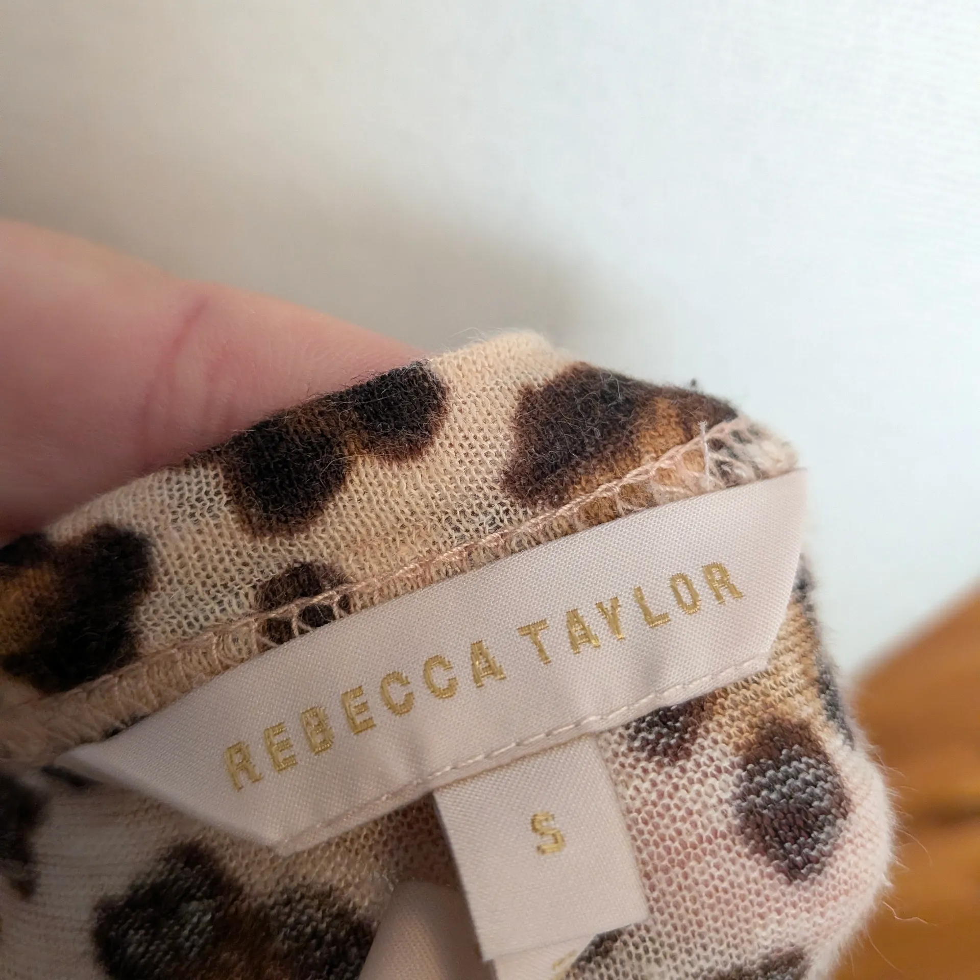 Rebecca Taylor Leopard Print Short Sleeve Top Size Small - Image 4