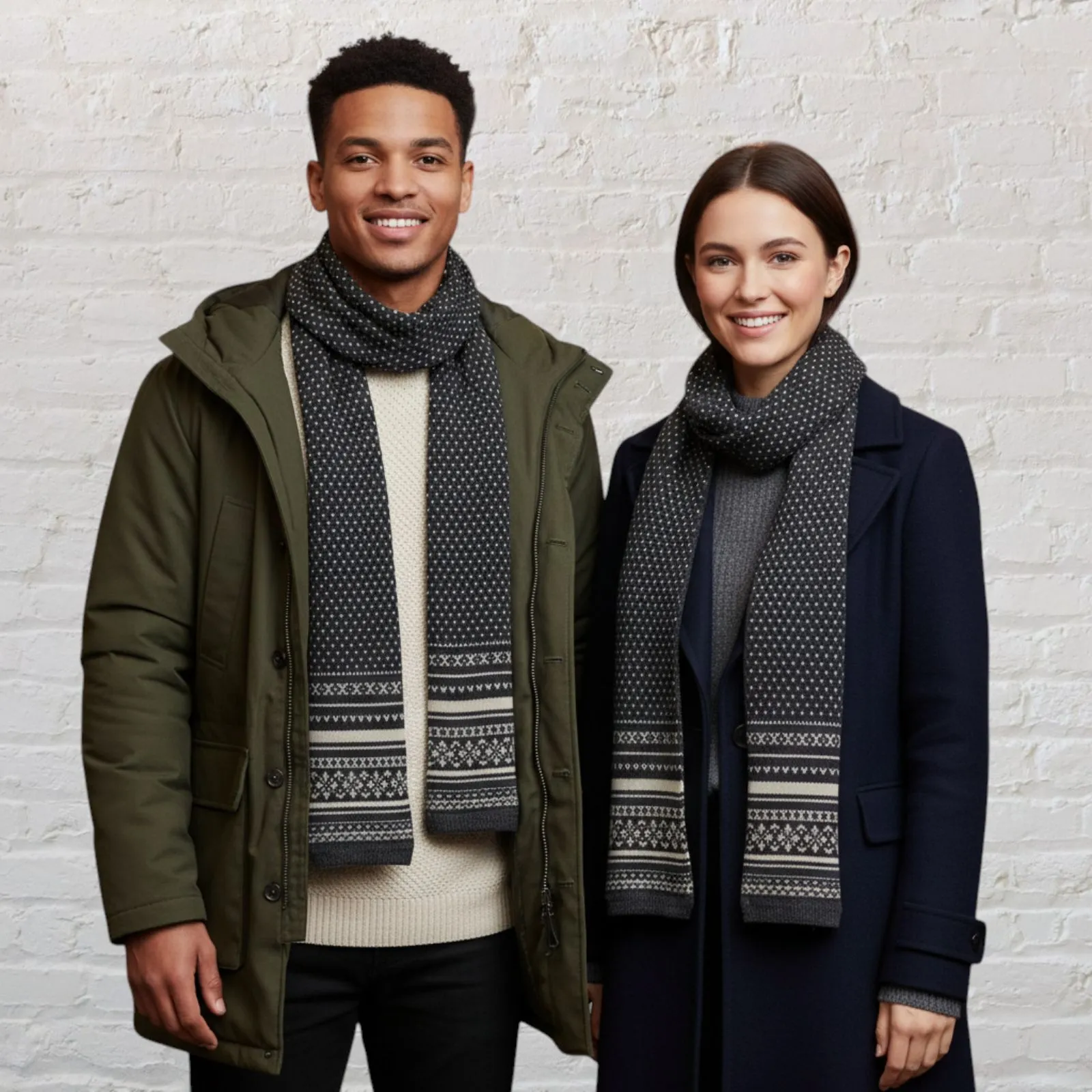 American Eagle Fair Isle Wool Blend Scarf Unisex - Image 2