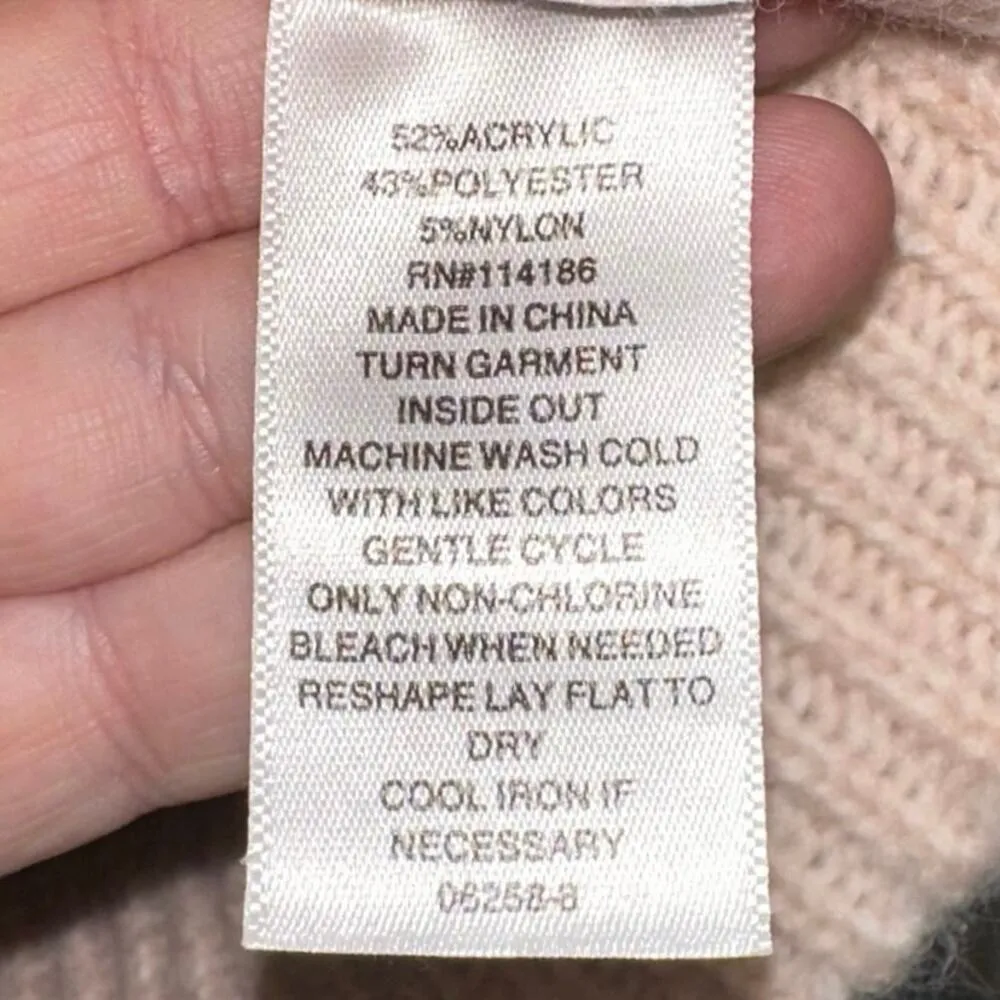 a.n.a. Blush Pink Cable Knit Sweater Chunky Pullover Women’s Size L Cozy Soft Size L - Image 5