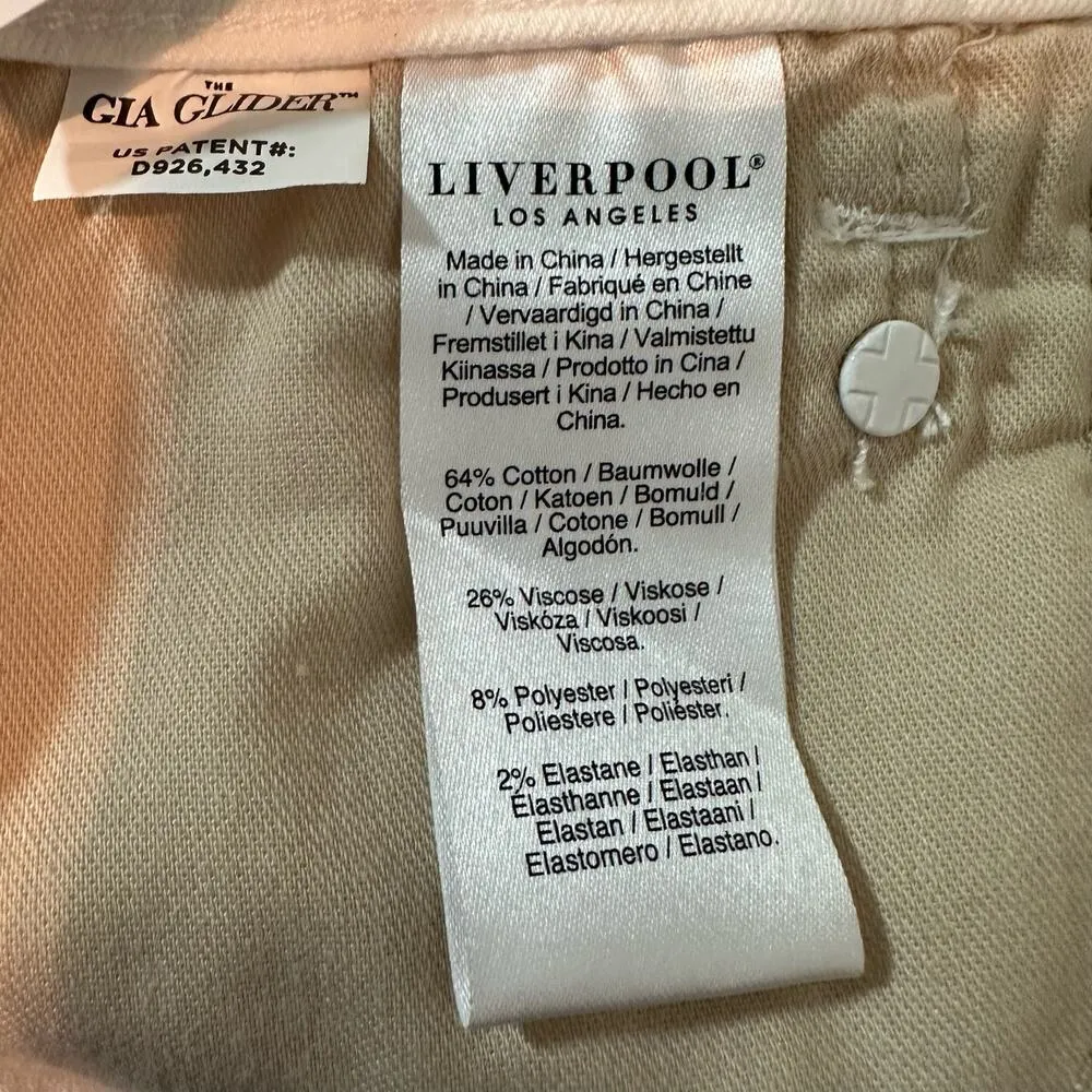 Liverpool Gia Glider Pull-On Skirt  Fray Hem Side Gusset White US 8 Petite - Image 6