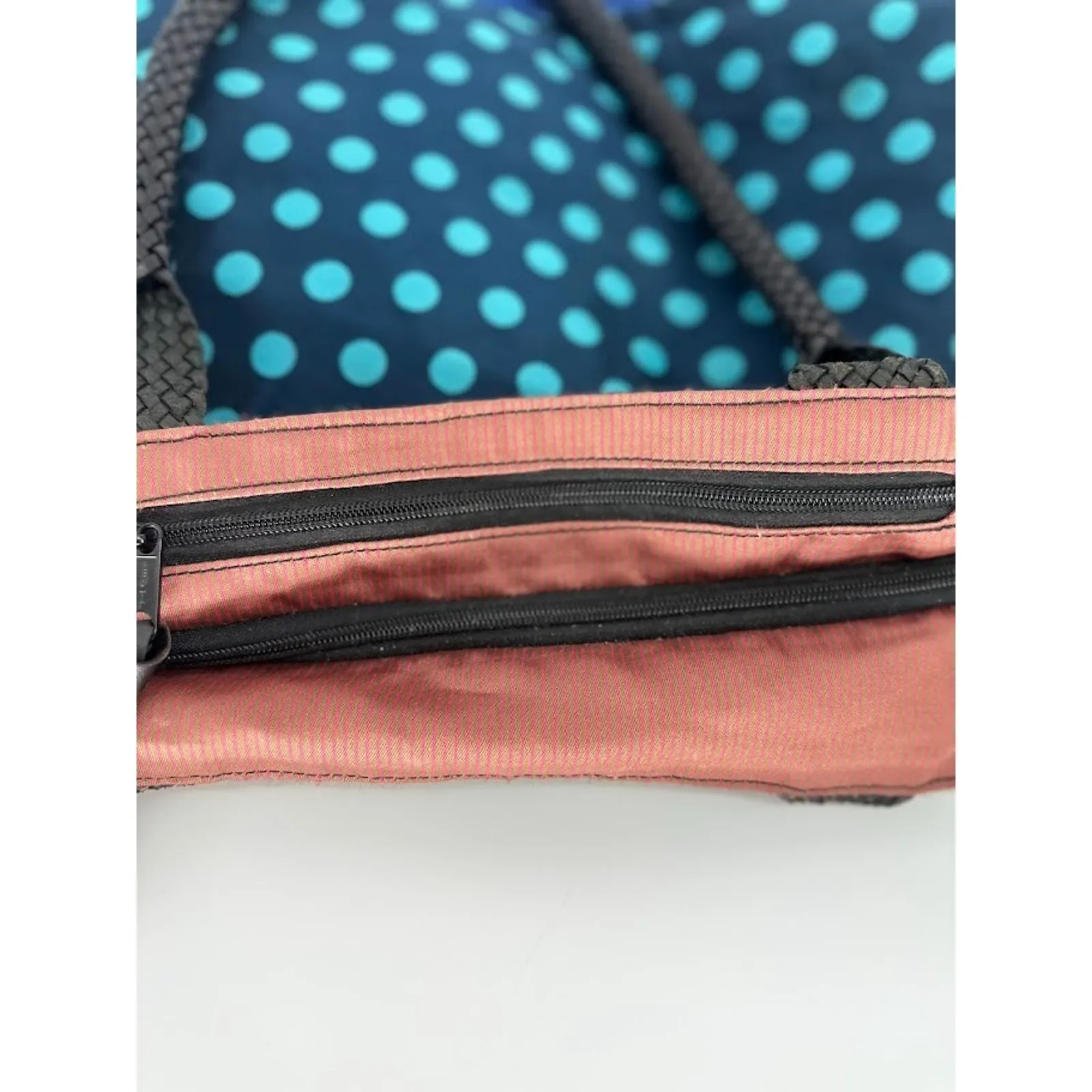 Ronald Furst Design Polka Dot Canvas Tote Zip Bag Purse Tote Artsy Colorful Red - Image 14