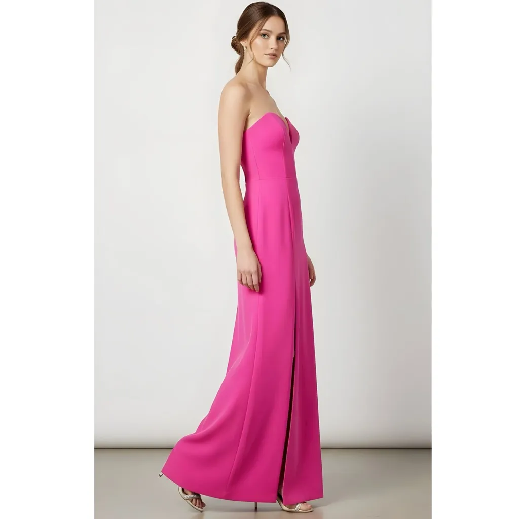 AMANDA UPRICHARD Cherri Strapless Gown, Hot Pink, Large - Image 4