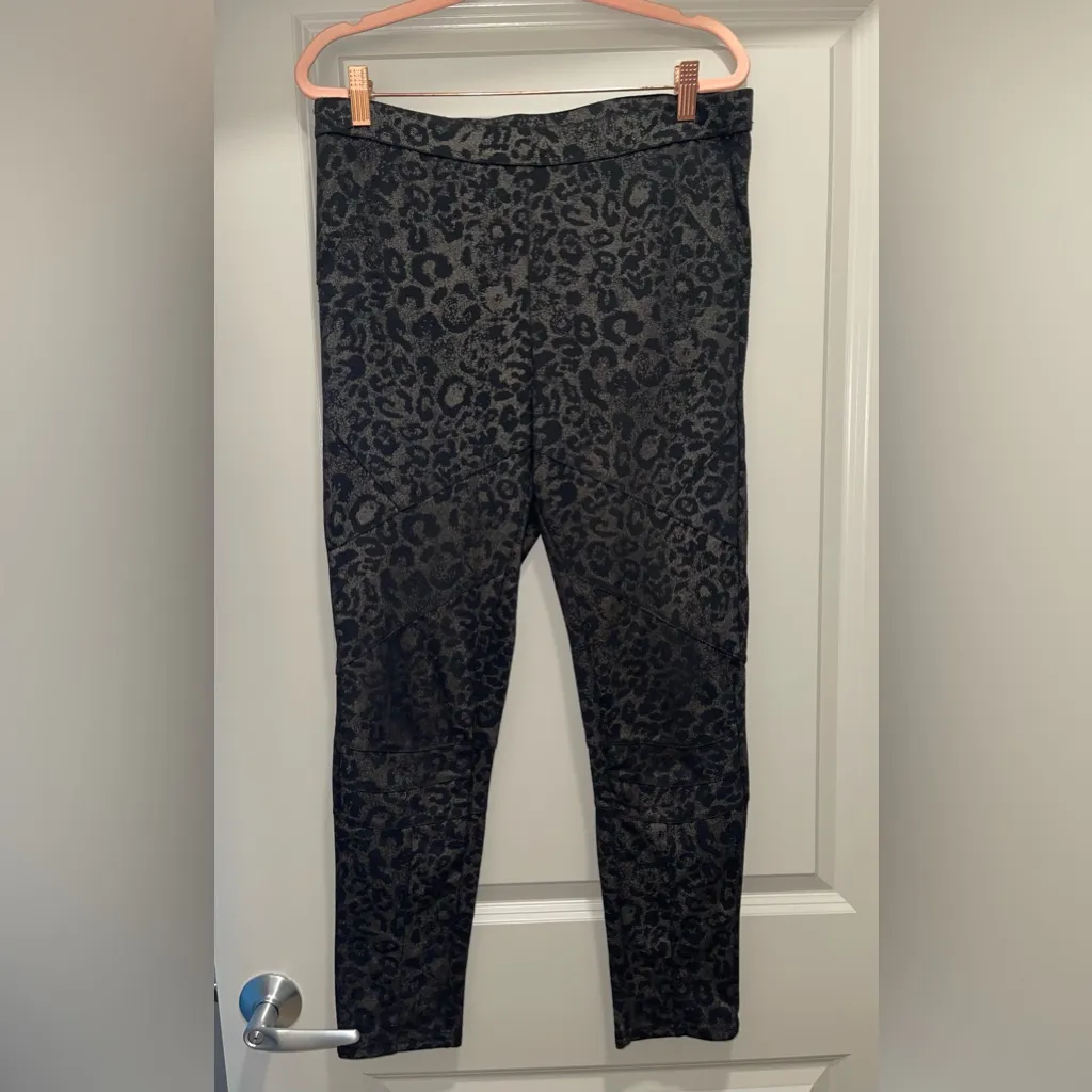 Free People Black Leopard Leggings - Image 2