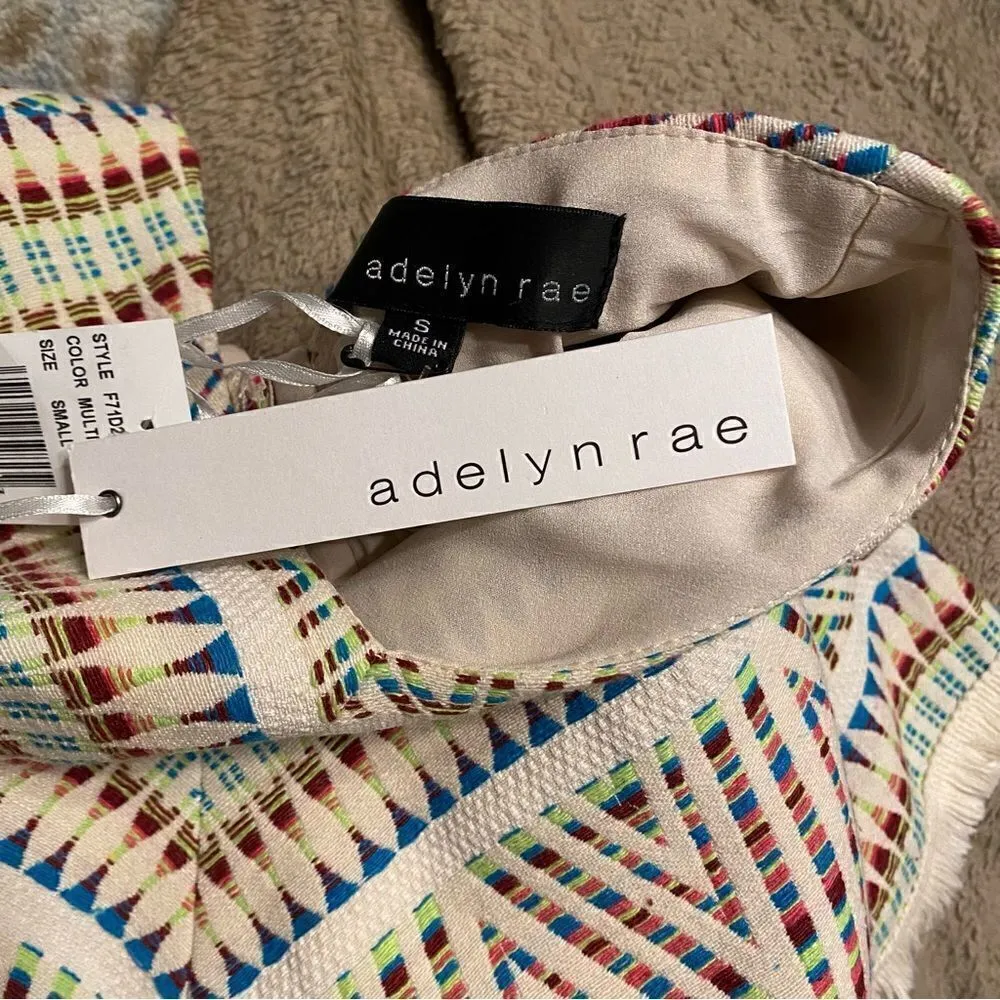 Adelyn Rae Embroidered Dress Fringe Exposed Zipper Back Cut Outs Size S - Image 8