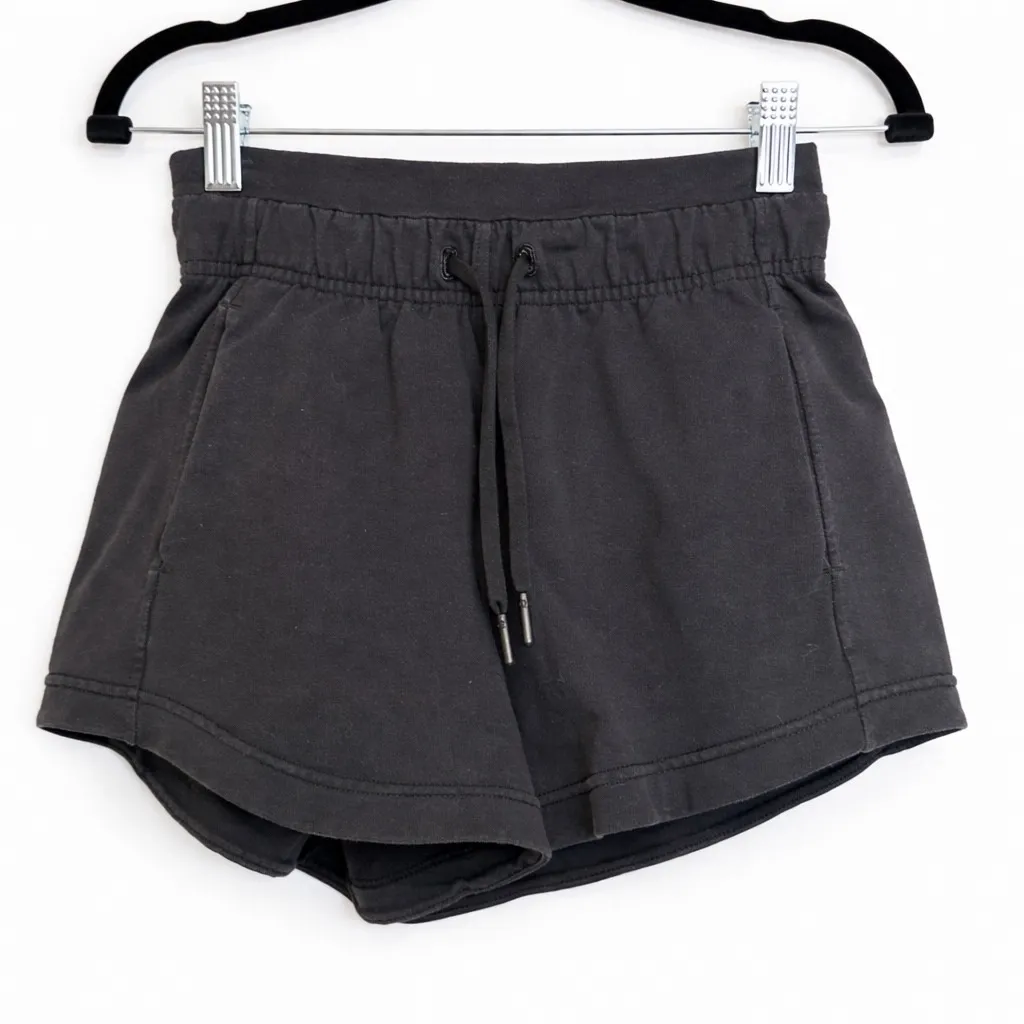 Lululemon inner glow Terry Short Black Athletic Lounge Size 4 Womens Pockets - Image 3