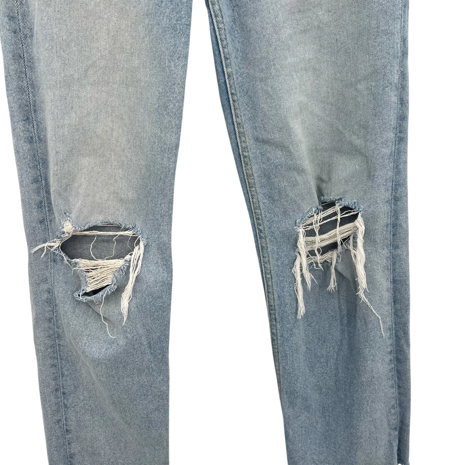 Re/Done 70s Stove Pipe Jeans Denim Seawater Destroyed Blue Size 27 - Image 7