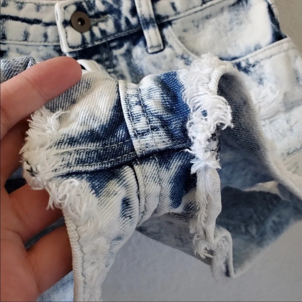 FOREVER 21 High Waisted Jean Shorts 26 cutoff fight wash frayed Y2K Daisy Dukes - Image 5