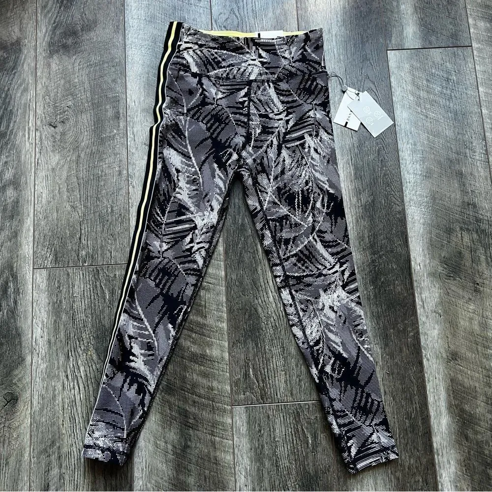  DKNY Womens Sport Pixel Palm High Waist 7/8 Leggings Small - Image 6