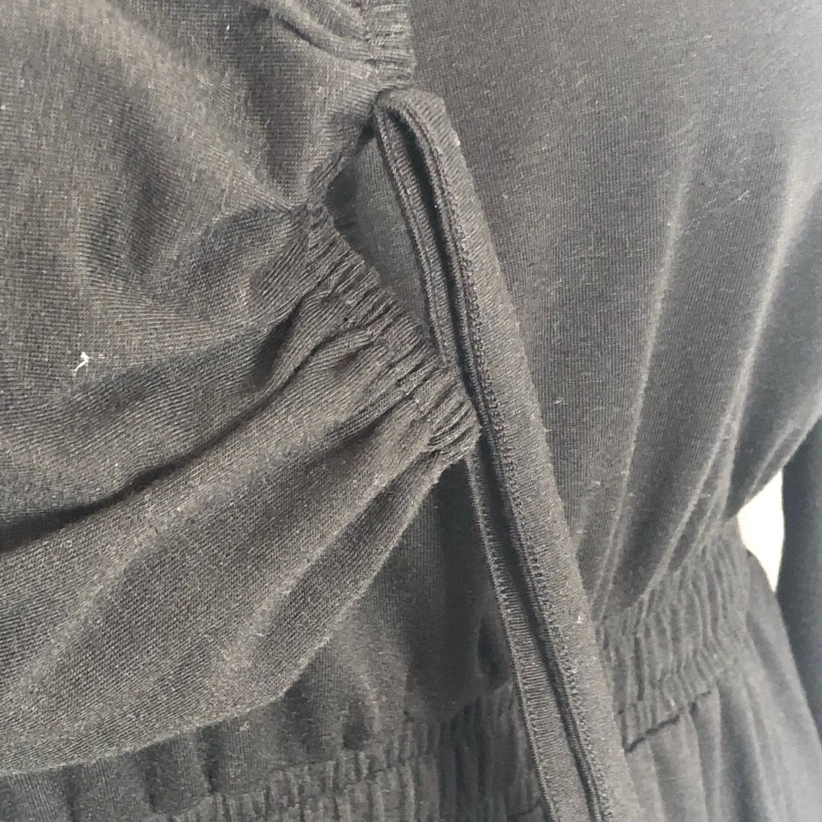 Kate & Mallory Off-the-Shoulder Black Midi Dress Size Small | High-Low Hem Chic - Image 12