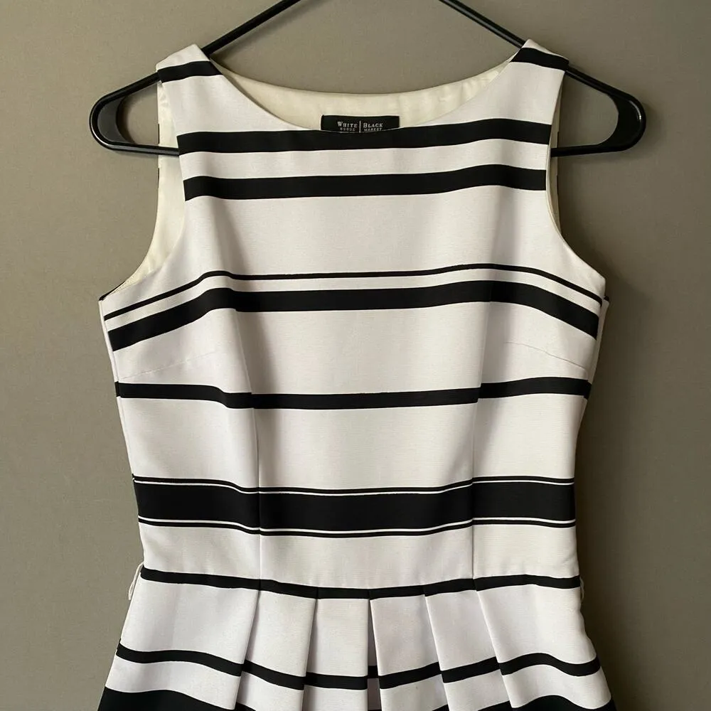 White House Black market size 0 striped a‎ lying cocktail dress - Image 2