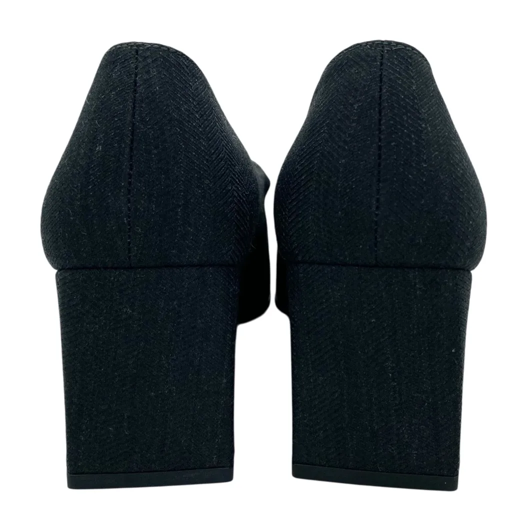 Enzo Angiolini Women's Textured Block Heel Mary Jane Black Leather Pump Heels - Image 7