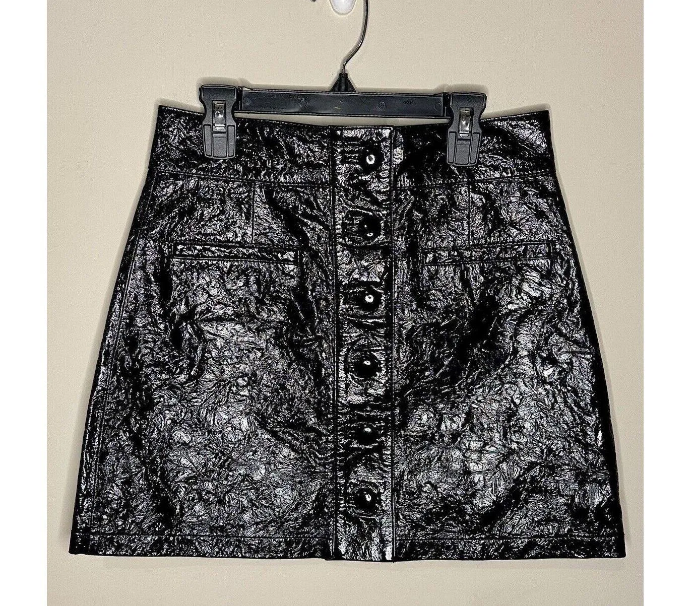 7 For All Mankind Genuine Leather Mini Skirt Size XS NWT Retails for $495!! - Image 2