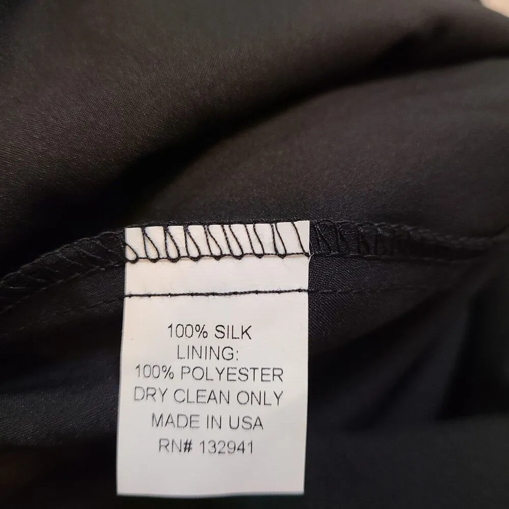 Amanda Uprichard Maxi Dress XS Navy Blue 100% Silk Spaghetti Strap Made USA - Image 12