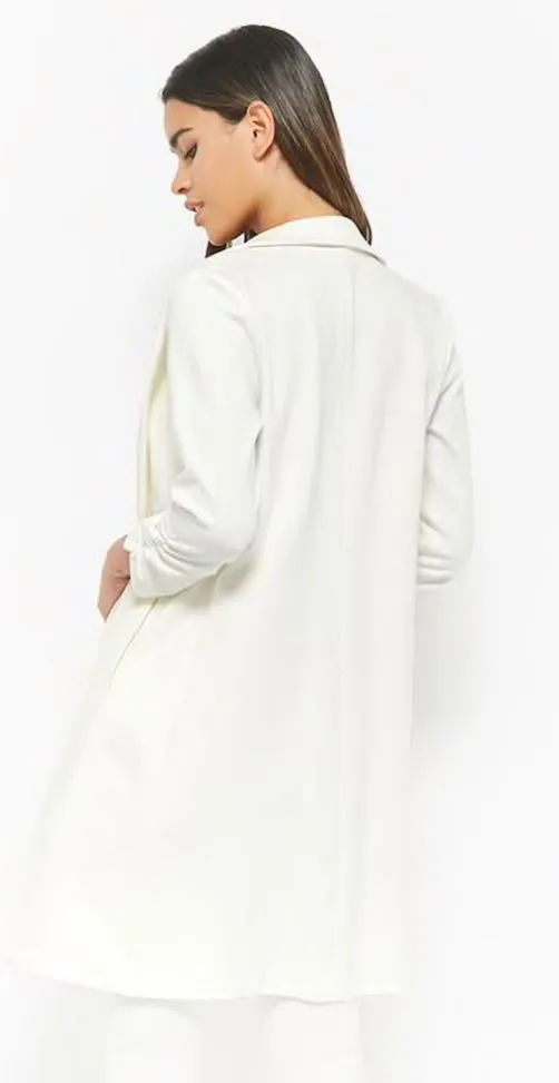 3/4 Sleeve White Blazer Size M - Image 4