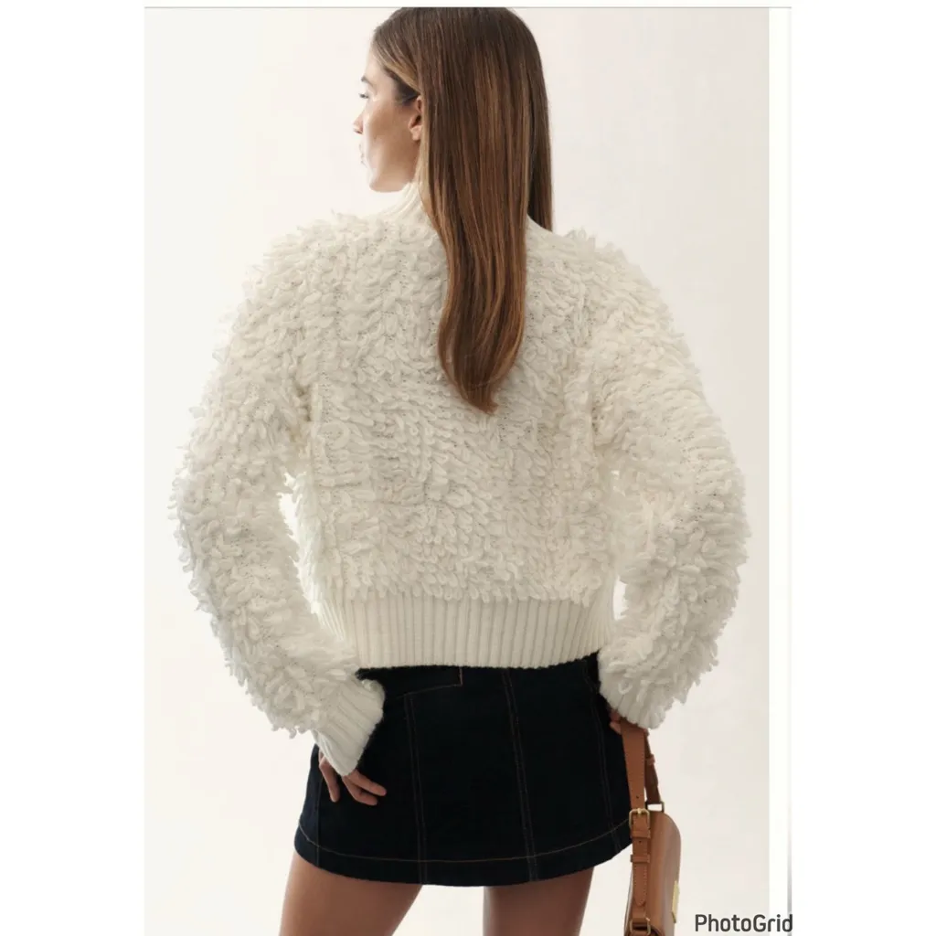 Anthropologie Maeve Callahan Mock Neck Loop Stitch Sweater 1X New With Tags - Image 2