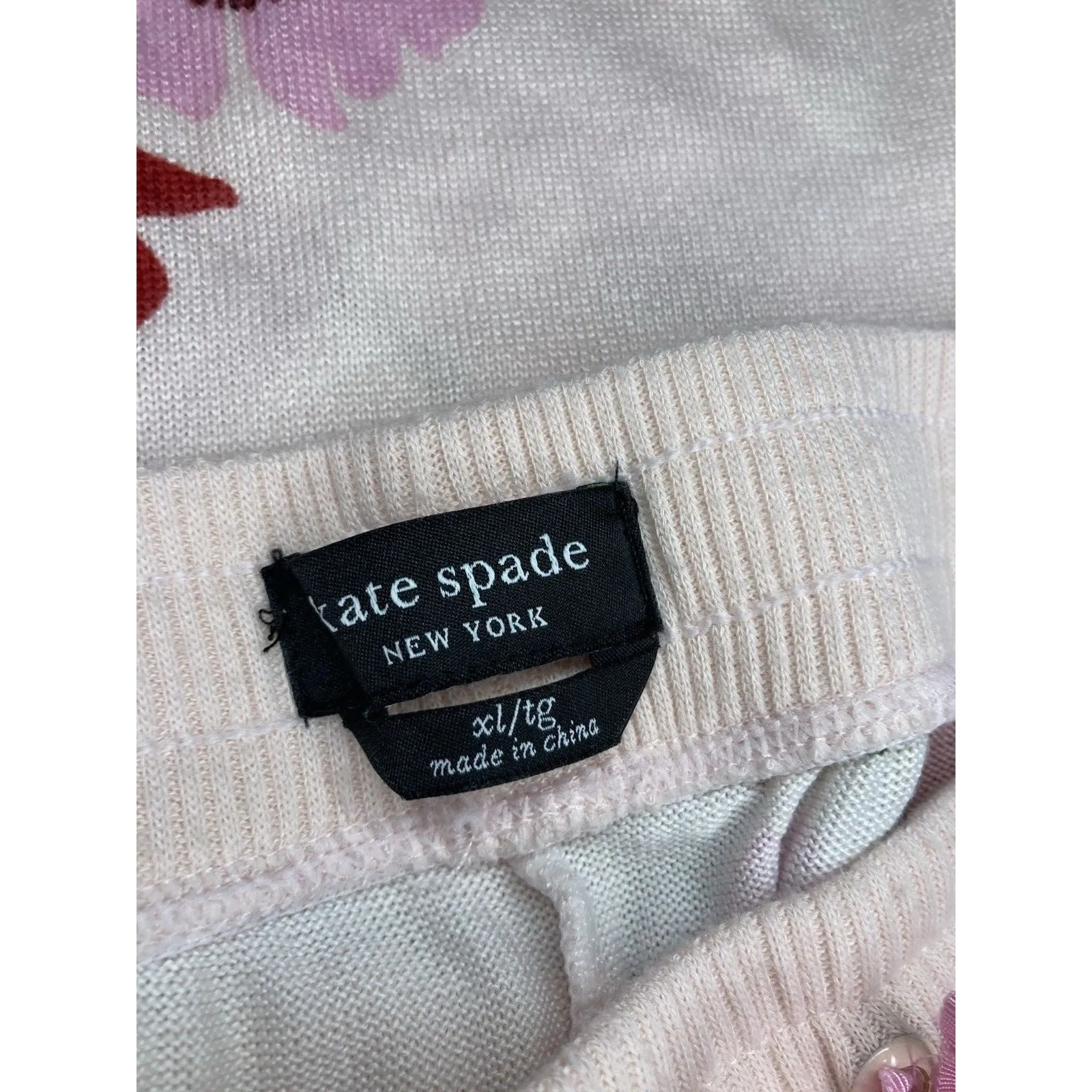 Kate Spade New York Pink Floral Roses Pajama Pant Set Womens Size XL - Image 9