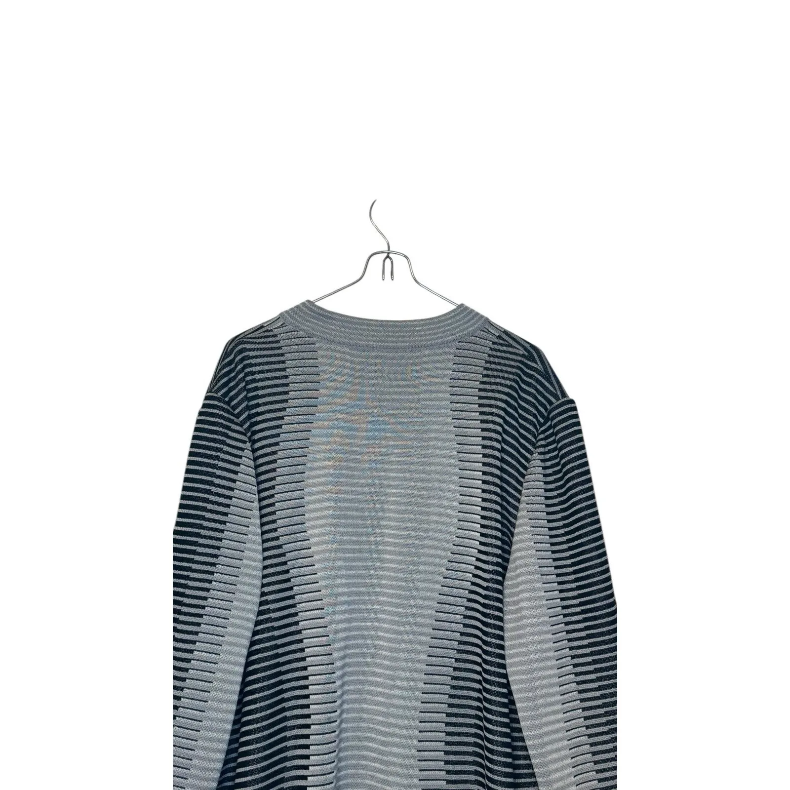 Ming Wang Womens Jacket Acrylic Clasp Full Zip Striped 3/4 Black Gray Sleeve XL - Image 10