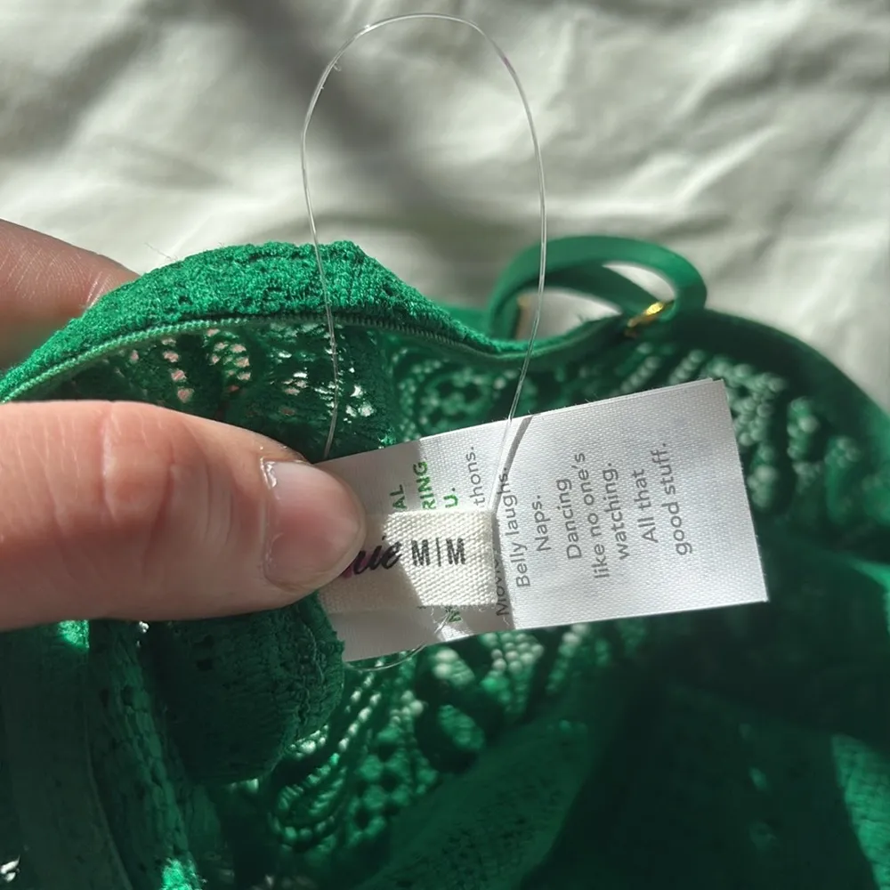 NWT Green  Size Medium Longline Cable Lace Bralette - Image 4