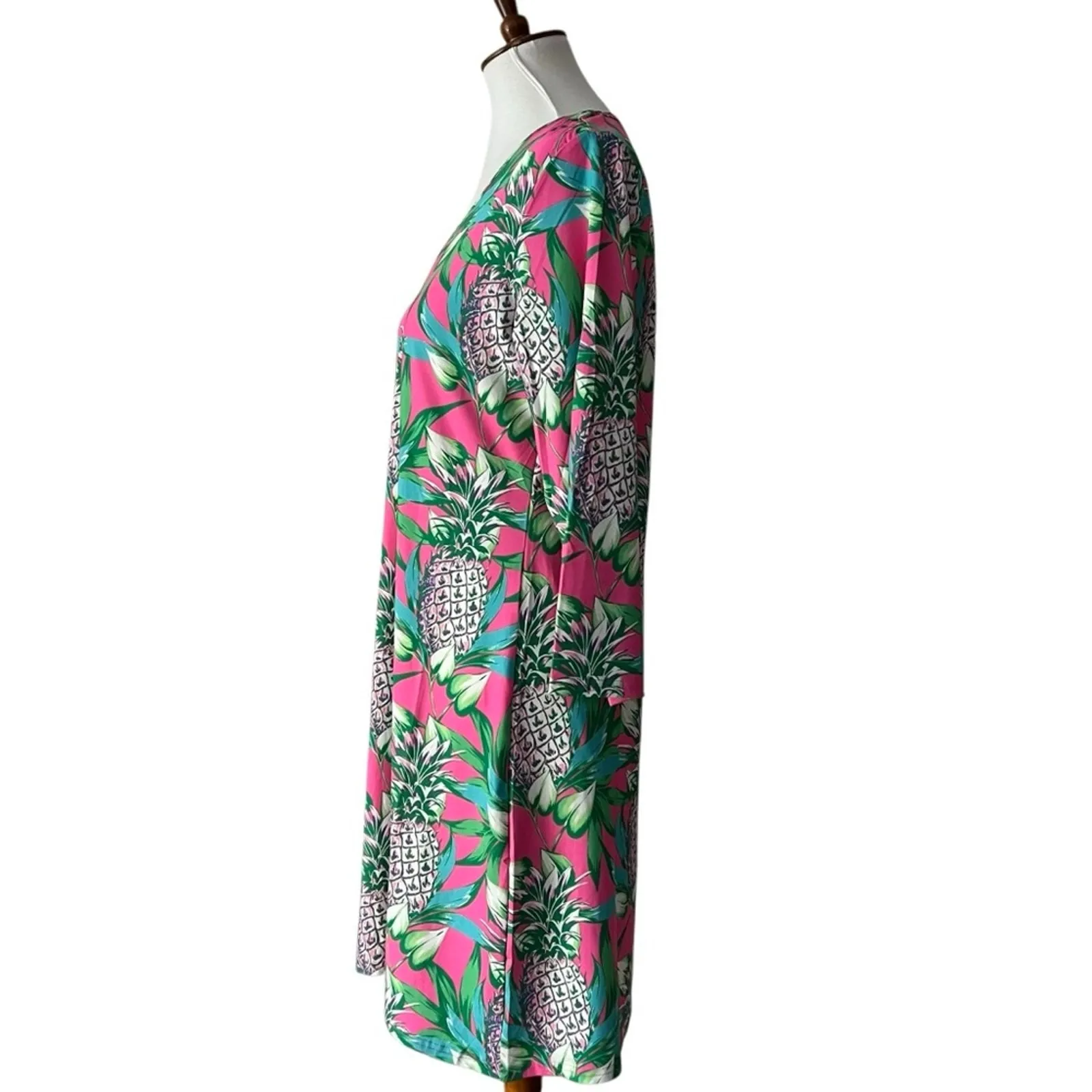 Banana Boat Dress Large Tropical Pineapple Sun Protect UPF 50 Resort Boho Cruise - Image 9