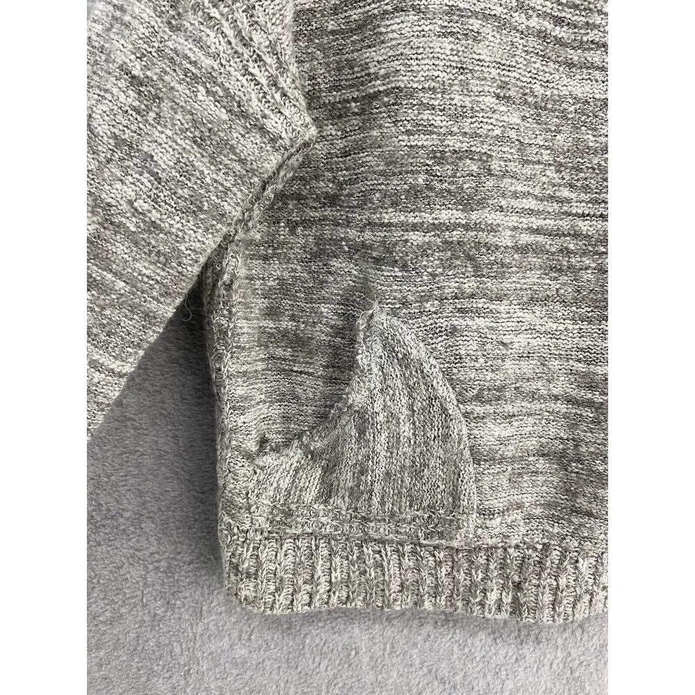 Free People Women's Gray Marled Knit Sweater Front Pockets Large Wool Alpaca - Image 8