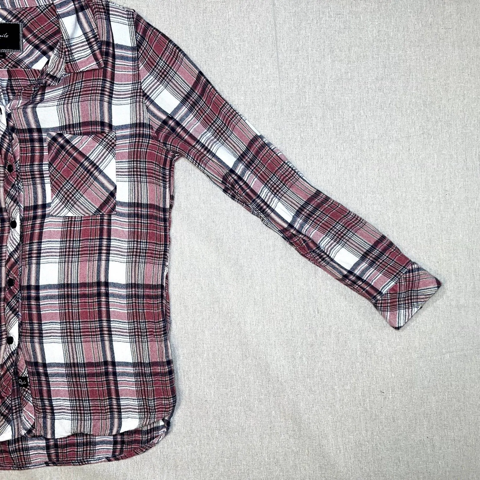Rails | Pink Plaid Flannel Shirt  | Medium - Image 4