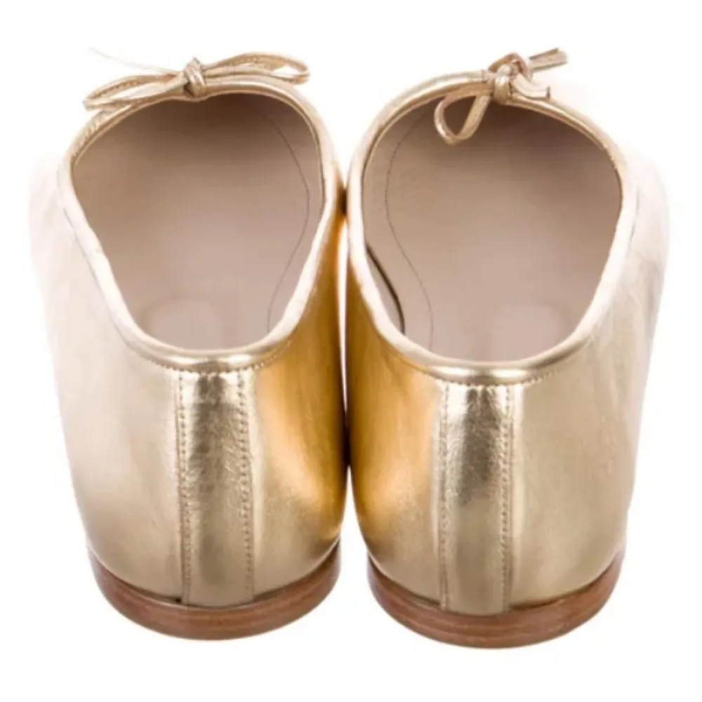 💕ANINE BING💕 Ballerinas ~ Leather Ballerina Flats Gold 39 NWOT - Image 5