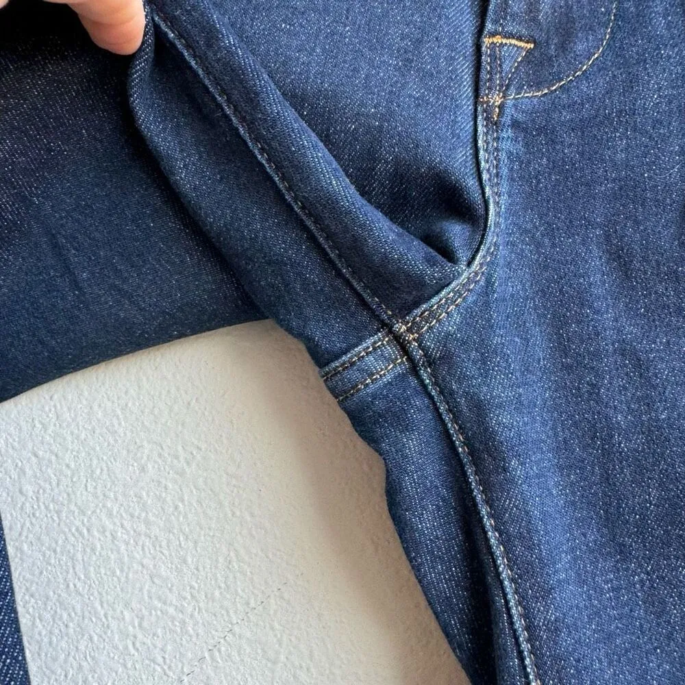 Frame Denim Le High Straight Solid Dark Wash Raw Step Hem Bronx Chew Size 26 - Image 4