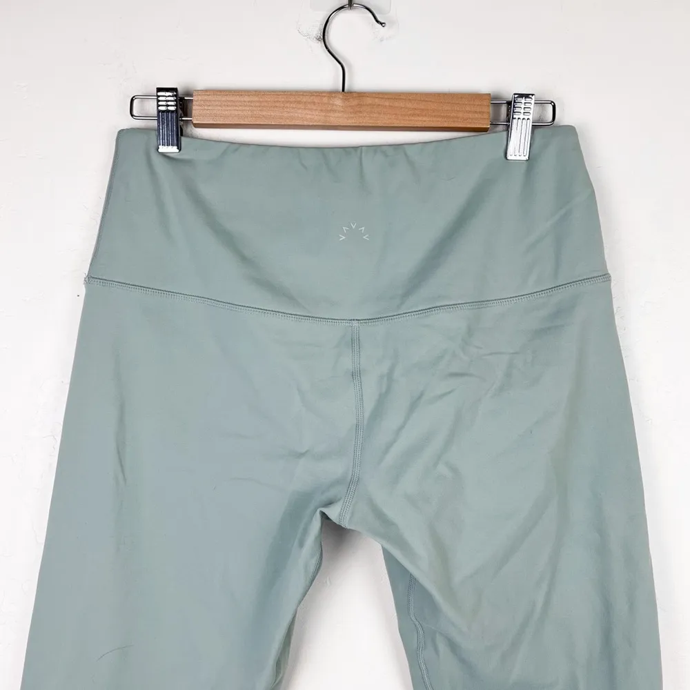 Varley Whitley High Rise Jersey Leggings in Sage Green Shadow Gray Size XL - Image 9