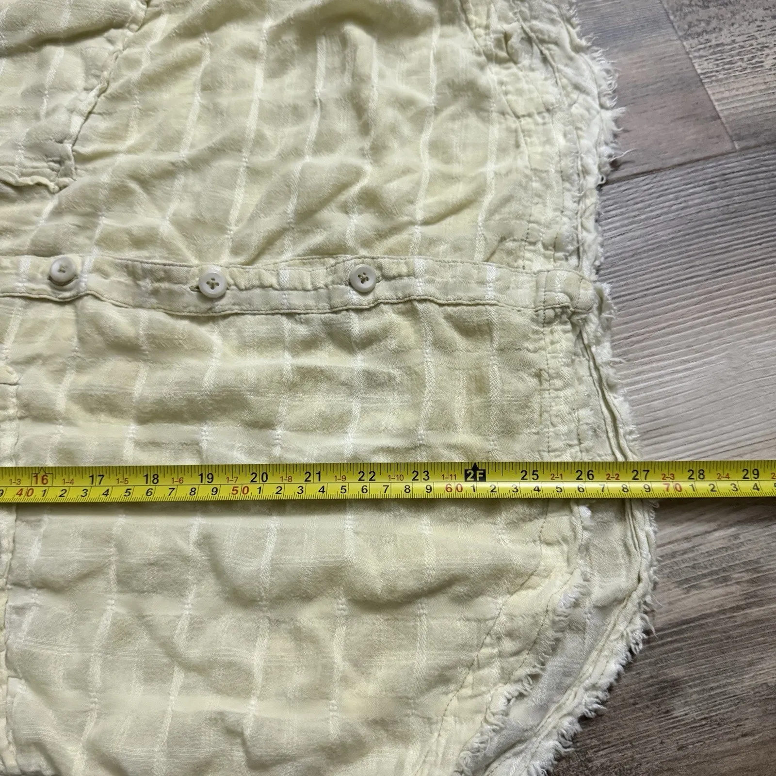 Free People Loveland Button‑Down Shirt – Women’s Medium – Yellow Plaid - Image 5