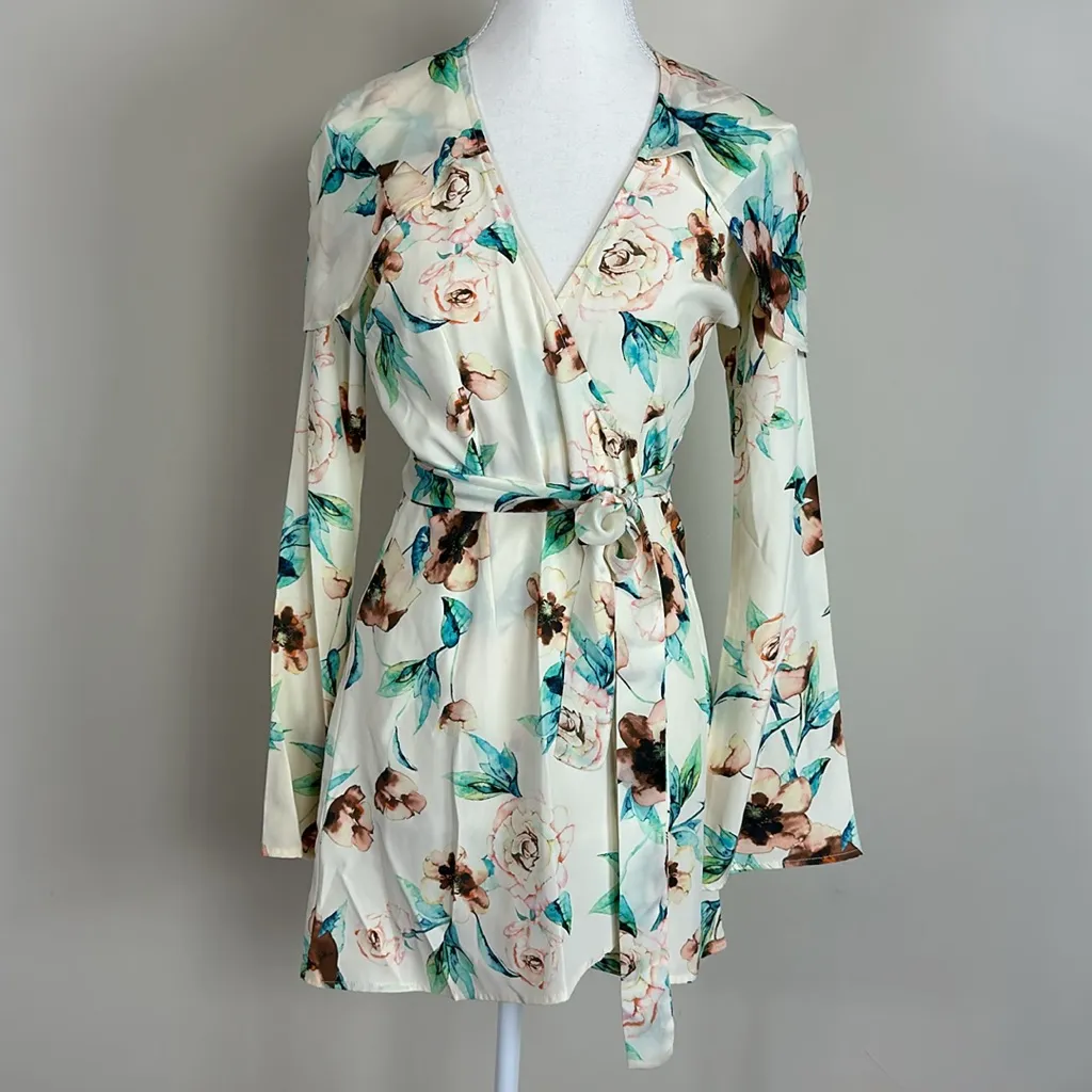 Stone Cold Fox‎ Giselle Floral Robe Mini Dress Size 1 - Image 4