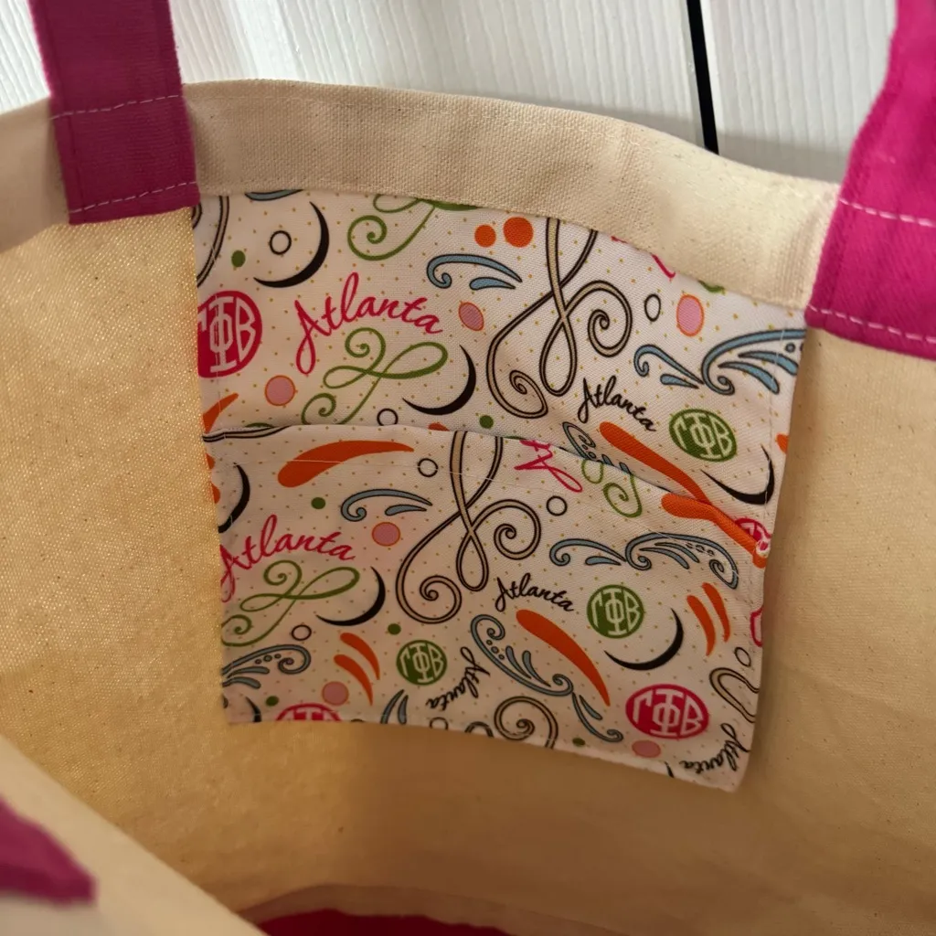 Gamma phi beta canvas tote bag Pink - Image 2