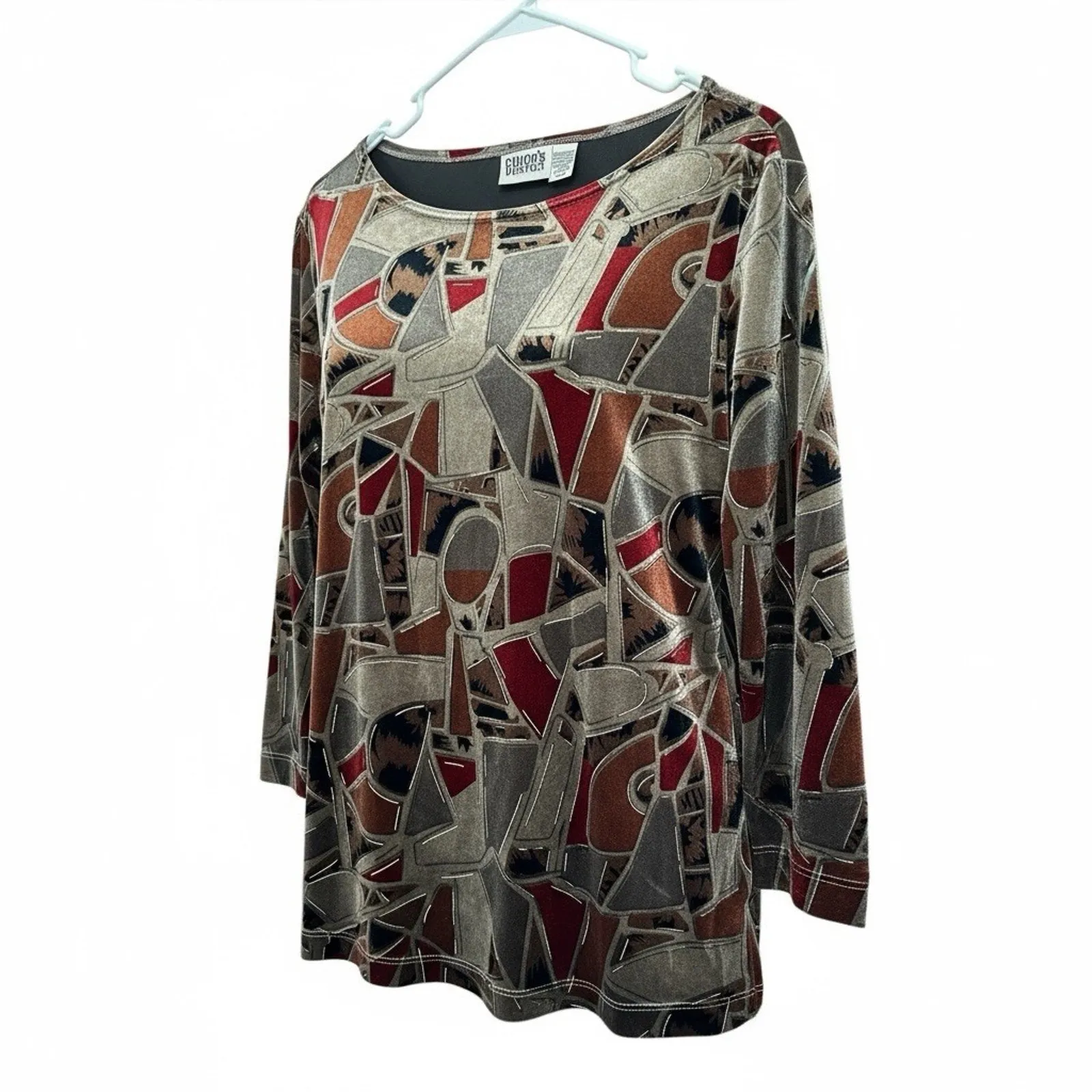 Chico's burnout velvet top with a geometric pattern Size 0 - Image 4