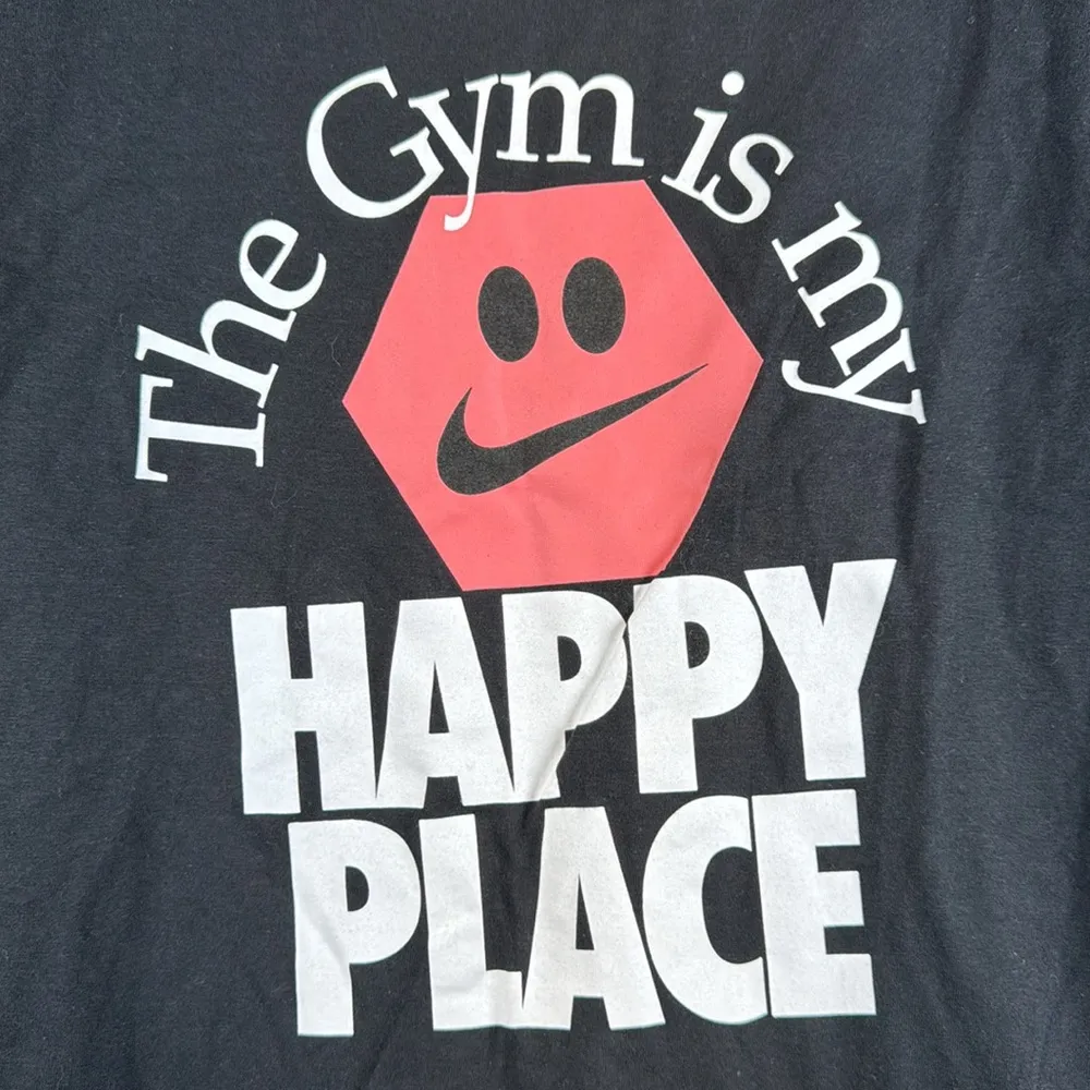 Nike The Nike Tee Black The Gym is my HAPPY PLACE Shirt Size  MED EUC #5605 - Image 3