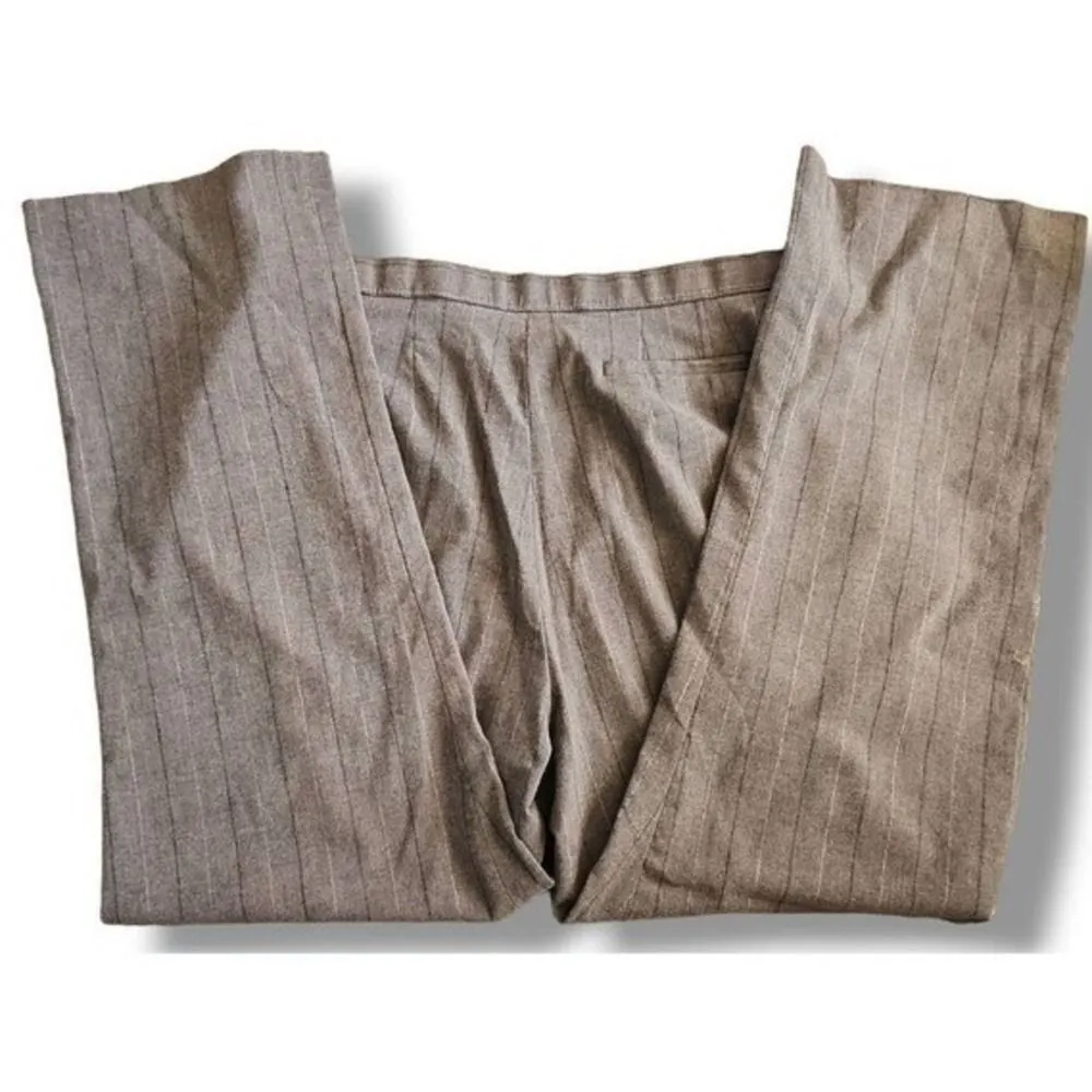 Vintage Worthington Womens Grey Pinstripe HighWaist Pants sz 16 Career Y2K 90s Gray - Image 3