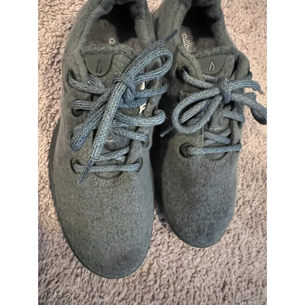 All birds Wool Runners Women Size 8 Green Lace Excellent Comfy - Image 2