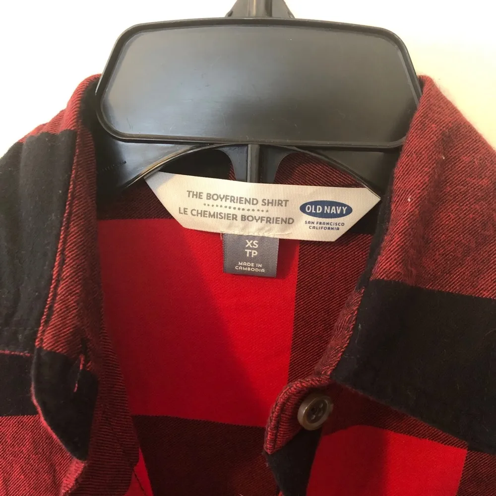 Old Navy Boyfriend Plaid Flannel Button-up, XS - Image 3