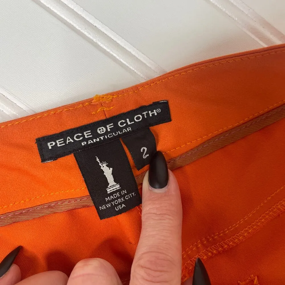 Peace of Cloth Womens Orange Mid Rise Straight Legs Pants Size 2 - Image 4