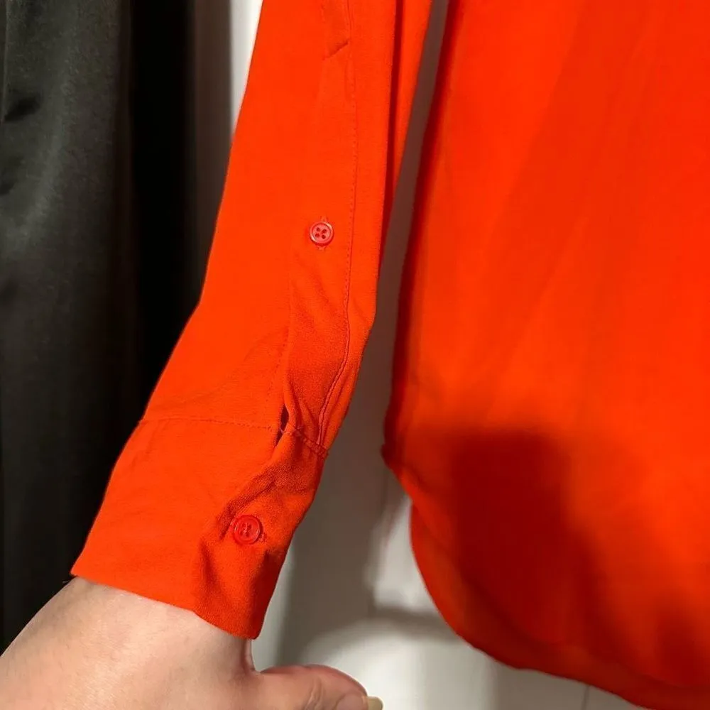 Massimo red/orange mix button down dress shirt Red Size M - Image 3